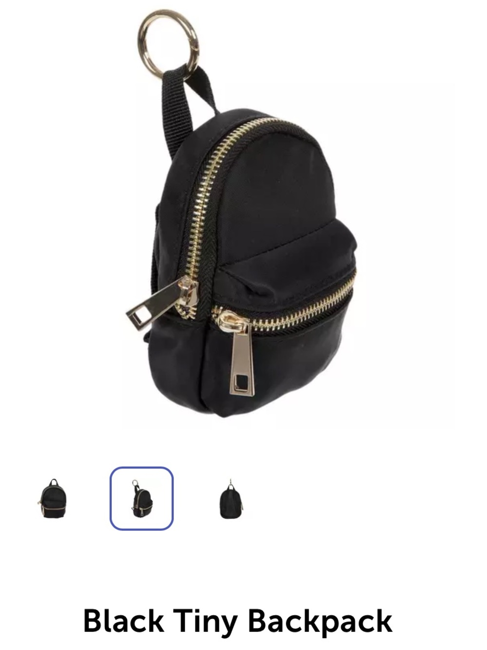 Black Tiny Backpack Keychain pouch